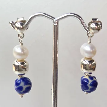 Arete Clásico en Plata .925 y Talavera Poblana