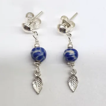 Arete Hoja Mini en Plata .925 y Talavera Poblana