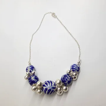 Collar Cadena Enjambre en Plata .925 y Talavera Poblana