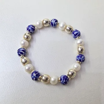 Pulsera Clásica en Plata .925 y Talavera Poblana