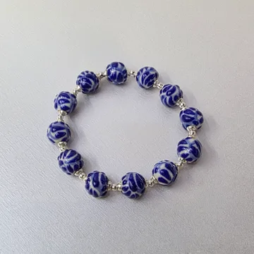 Pulsera Bola Talavera 4 en Plata .925 y Talavera Poblana