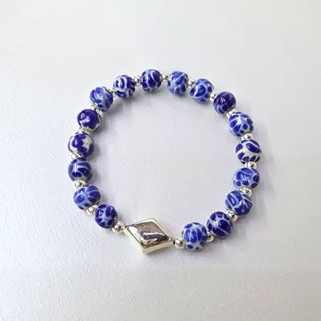 Pulsera Rombo en Plata .925 y Talavera Poblana